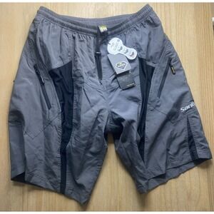Santic M1203 Men's Cycling Loose Padded Gray Shorts Long Distance Size US XL
